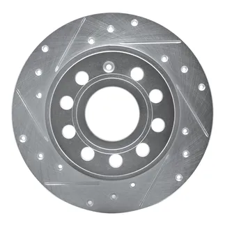 R1 Concepts EDZ-74033L Brake Rotor Drilled and Slotted Silver